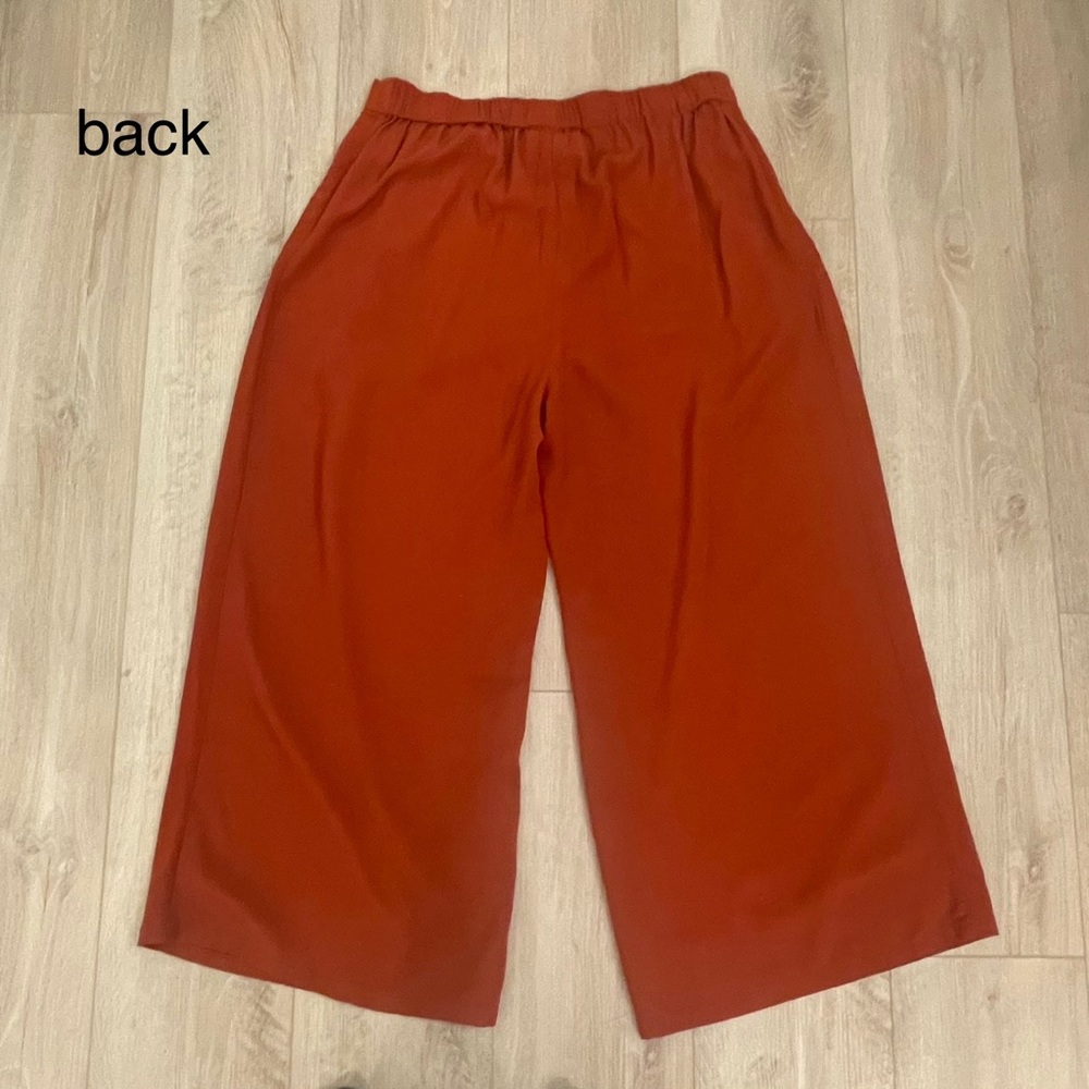 Eileen Fisher Wide Leg Crop Pants in Orange Pekoe - Picture 6 of 11